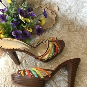 BCBGIRLS WOMAN'S  LEATHER MULES